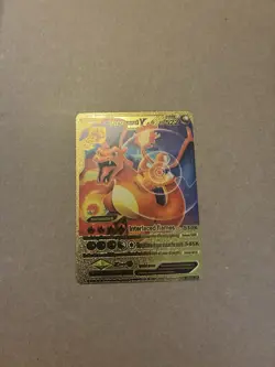 Charizard V 522HP Interlaced Flames Gold Foil Custom Display Pokemon Card 🔥 LP - Image 1
