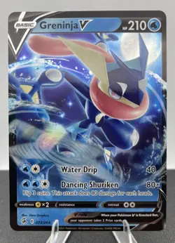 Pokemon Greninja V Fusion Strike Holo Ultra Rare Card 073/264 SWSH08 NM - Image 1