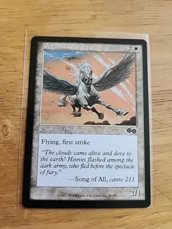 Pegasus Charger - Urza's Saga - Error Card - Misprint - Ink Smudge - MTG Magic 1 - Image 1