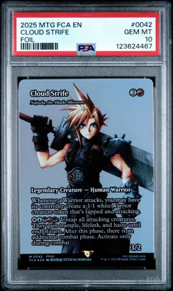 4467 Cloud Strife 2025 MTG Final Fantasy FCA #0042 Foil PSA 10 - Image 1
