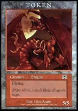MTG Dragon Token - Onslaught Player Rewards, Light Play, English Promo: Player R - Image 1