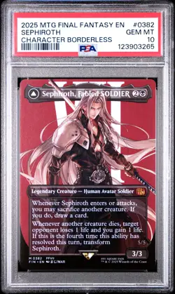 3265 Sephiroth Fabled One-Winged Angel 2025 MTG Final Fantasy #0382 PSA 10 - Image 1