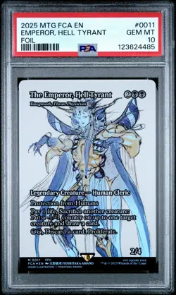 123624485 The Emperor Hell Tyrant 2025 MTG Final Fantasy #0011 Foil PSA 10 - Image 1