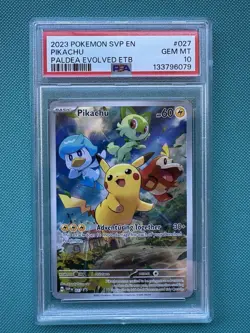 PSA 10 Pikachu Black Star Promo #27 2023 Pokemon Paldea Evolved - Image 1
