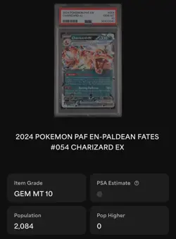 2024 POKEMON PAF EN-PALDEAN FATES #054 CHARIZARD EX PSA 10 - Image 2