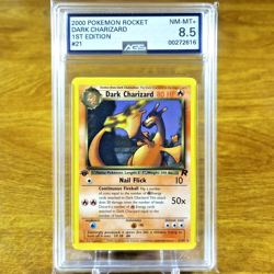 Pokemon Team Rocket 1st Edition Dark Charizard 21/82 AGS NM-MT+ 8.5 Rare 2000 - Image 1