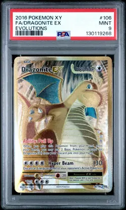 2016 POKEMON EVOLUTIONS DRAGONITE EX #106 PSA 9 NM #130119268 - Image 1
