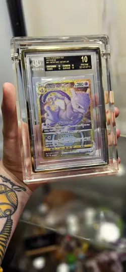 BGS 10 Black Label Mewtwo Vstar #91 SCR Pokemon Go TCG Pristine Beckett POP 8 - Image 2
