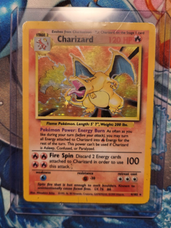 Pokemon TCG Charizard Base Set 4/102 Holo Unlimited Holo Rare (HP - Damaged) - Image 1