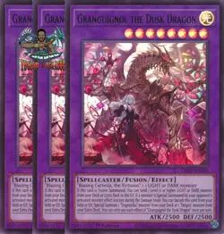Yugioh! 3x Granguignol the Dusk Dragon CH01-EN050 Ultra Rare 1st Ed NM - Image 1
