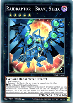 Raidraptor - Brave Strix - PHNI-EN046 - Super Rare - 1st Edition - Yugioh - Image 1