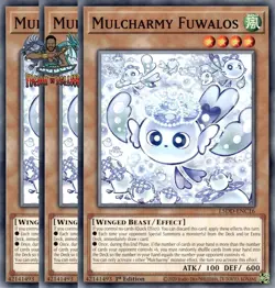 Yugioh! 3x Mulcharmy Fuwalos L5DD-ENC16 Common 1st Ed NM - Image 1