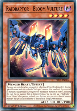 Raidraptor - Bloom Vulture - PHNI-EN005 - Super Rare - 1st Edition - Yugioh - Image 1
