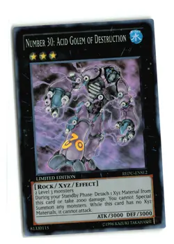 NUMBER 30 ACID GOLEM OF DESTRUCTION LIMITED REDU-ENSE2 SUPER YUGIOH TCG NM-LP - Image 1