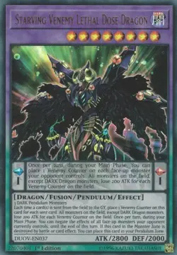 Starving Venemy Lethal Dose Dragon - DUOV-EN037 - Ultra Rare 1st Edition Yugioh - Image 1