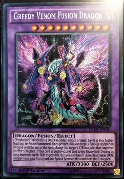 YuGiOh Greedy Venom Fusion Dragon Secret Rare 1st Edition FUEN-EN010 NM - Image 1