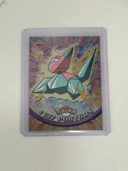 2000 Topps Chrome Porygon Pokemon Card, Foil Holographic - Image 1