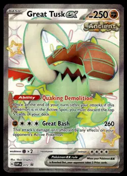 Pokemon TCG SV: Scarlet & Violet Promo Cards #072 Great Tusk ex NM - Image 1