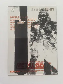 049 Liquid Snake Metal Gear Solid Trading card Plastic Back serial KONAMI - Image 1