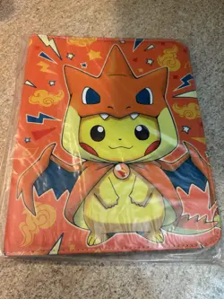 Pokemon Trading Card Binder Holder 50 Page TCG 400-Slot Poncho Pikachu Charizard - Image 1