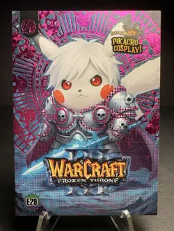 Pikachu Cosplay - Pokemon- Warcraft Pink Foil Card - Image 1