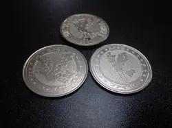 Pokemon Card Meiji Promo Battle Coin Silver Moltres x3 SET #5981 PLAY - Image 2
