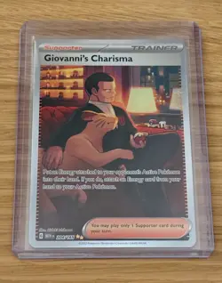 Pokemon TCG Giovanni's Charisma SIR Trainer Card SV 151 204/165 NM - Image 1