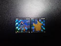 Pokemon Bros GB Pocket Mini Card Prism Holo x2 Ash Pikachu #5885 EX/PL - Image 1