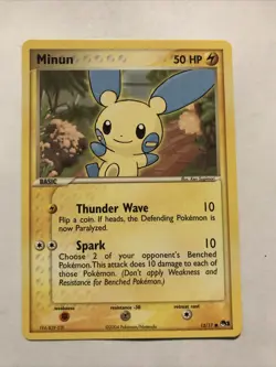 Minun - 12/17 - Pokemon Card Pop Series 1 Promo Common - NM - Image 1