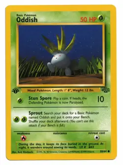 Pokemon Card: Oddish 58/64 1st Edition Jungle Set Rare! EXC - Image 1