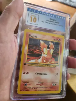 (POP 4) CGC 10 PRISTINE 2002 1st Edition Neo Destiny Slugma 82/105 Pokemon Card - Image 1