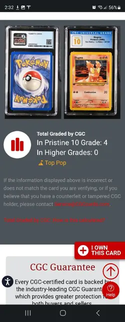 (POP 4) CGC 10 PRISTINE 2002 1st Edition Neo Destiny Slugma 82/105 Pokemon Card - Image 3