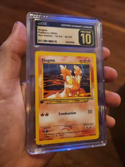 (POP 4) CGC 10 PRISTINE 2002 1st Edition Neo Destiny Slugma 82/105 Pokemon Card - Image 4