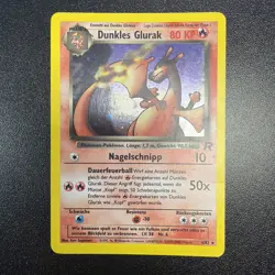 German Pokemon Card Dark Charizard (Dunkles Glurak) Team Rocket Holo 4/82 MP JY - Image 1