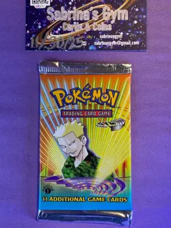 1st Edition Gym Heroes Lt. Surge artwork Pokemon Card Booster Pack (New Sealed) - Image 1