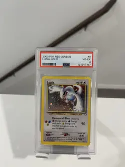 Pokemon TCG Lugia Neo Genesis Holo Rare Card 9/111 PSA 4 - Image 1