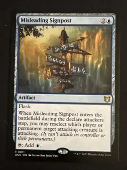 1x Misleading Signpost (0011) Commander: Wilds of Eldraine LP MTG Magic x1 MKE - Image 1
