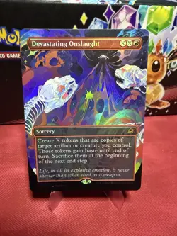 Devastating Onslaught Borderless FOIL - MYTHIC - EOE - M - Image 1