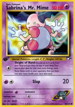 Pokemon - Sabrina's Mr. Mime - 94/132 - Common - Unlimited Edition - Gym Heroes - Image 1