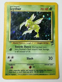 Pokemon TCG Base Set 2 Scyther 017/130 Holo Swirl - Image 1
