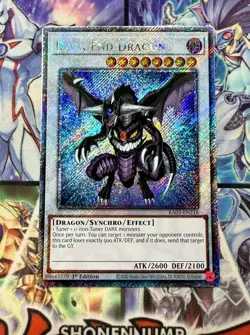Yugioh Dark End Dragon RA03-EN216 Platinum Secret Rare 1st Ed NM - Image 1