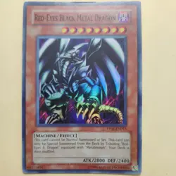 Yugioh Red-Eyes Black Metal Dragon PP01-EN015 Unlimited Super Rare Holo LP - Image 1