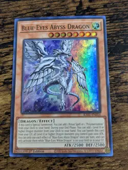 YU-GI-OH BLUE EYES ABYSS DRAGON RA01 SUPER RARE NM - Image 1