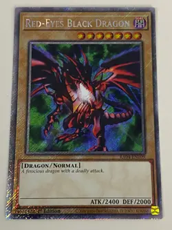 Yugioh - Red-Eyes Black Dragon - 3 Artwork - Platinum Secret Rare NM - Free Holo - Image 2