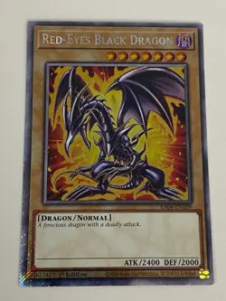 Yugioh - Red-Eyes Black Dragon - 3 Artwork - Platinum Secret Rare NM - Free Holo - Image 4