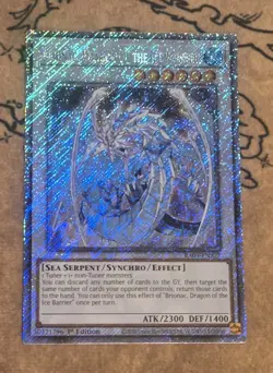 Yugioh Brionac, Dragon of the Ice Barrier RA03-EN227 1st Ed Plat Secret Rare NM - Image 1