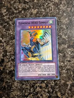 Yugioh Elemental Hero Tempest - LCGX-EN048 - 1st Ed. Super Rare - LP - Image 1