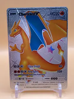 Charizard V Pokemon Cards Game TCG Silver Foil Anime Manga English 2020 Nintendo - Image 1
