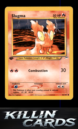 1st Edition Slugma 082/105 Common Neo Destiny Pokemon Card MP - Image 1