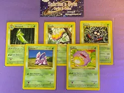 Shadowless Metapod Weedle Tangela Nidoran Koffing Base Set Pokemon Card - Image 1
